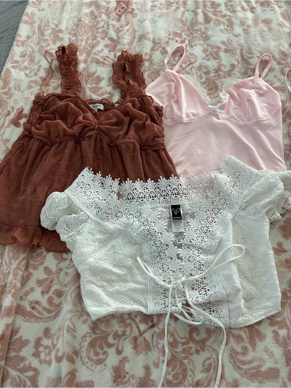 White Lace Crochet Tie-Front Crop Top - Women